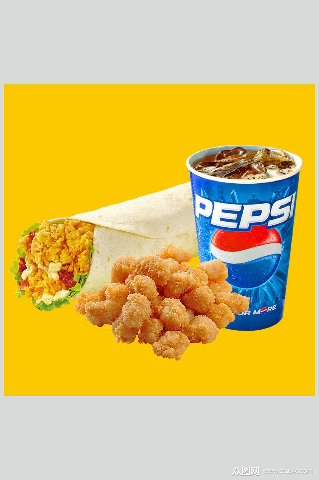 鸡米花可乐汉堡炸鸡高清图片