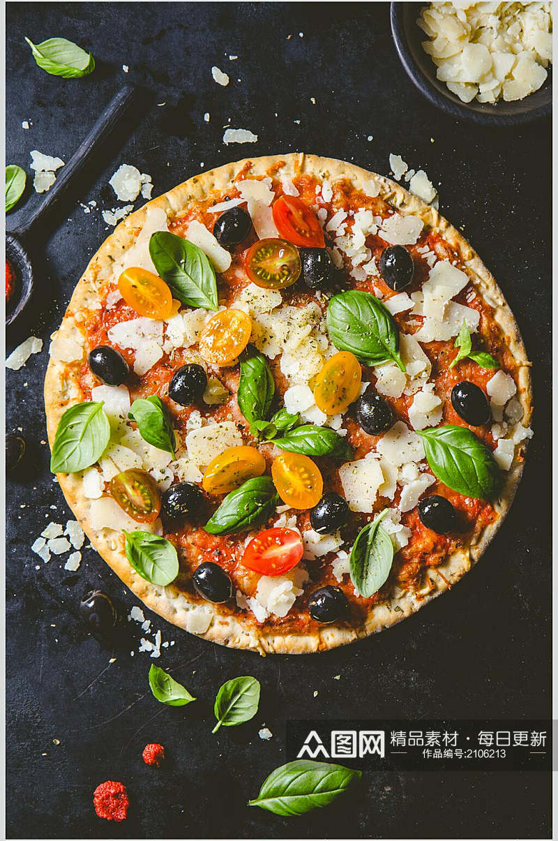 蓝莓水果披萨美食图片素材