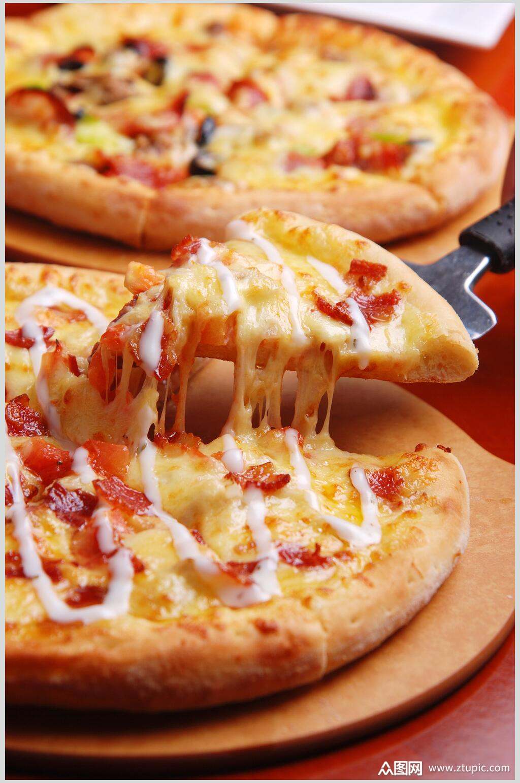 美味芝士披萨美食特写摄影图片