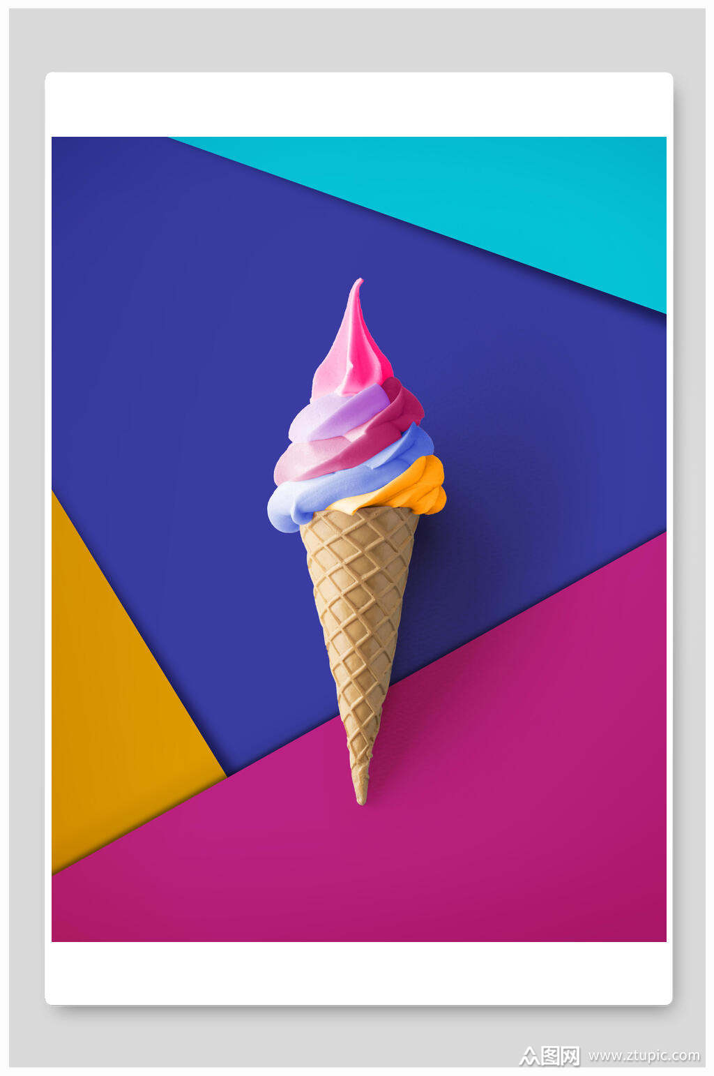 炫彩冰激凌渐变创意海报素材