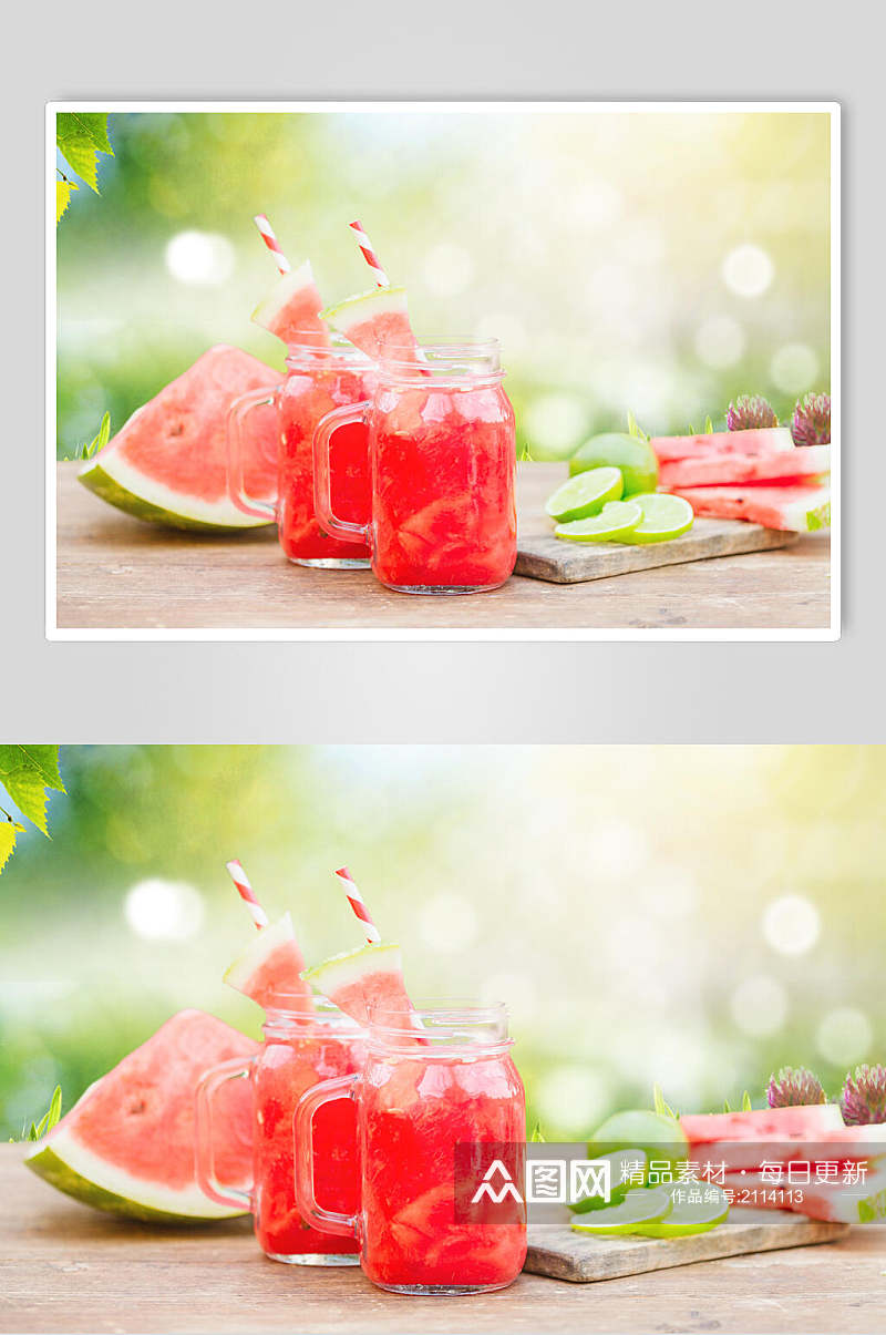 西瓜果汁奶茶美食摄影图片素材