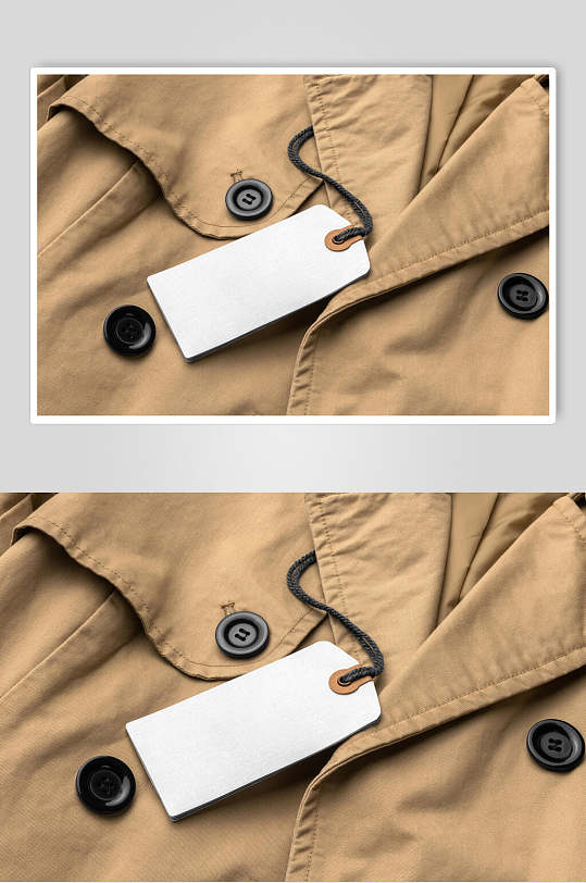 大气绚丽白色男装衣服领标吊牌样机