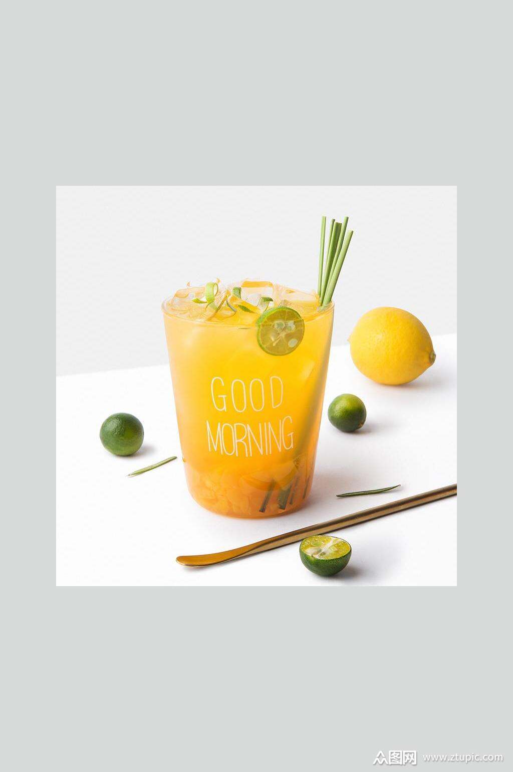 青桔柠檬冷饮奶茶图片