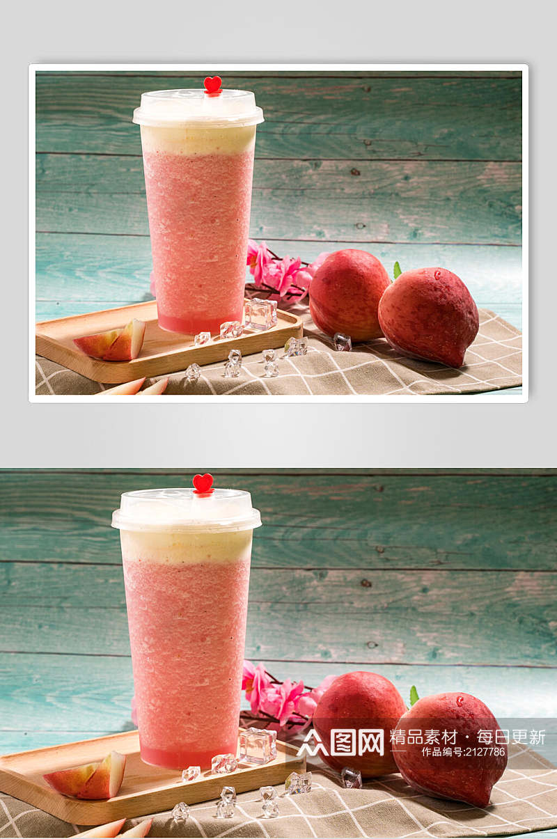 水蜜桃果汁美食图片素材