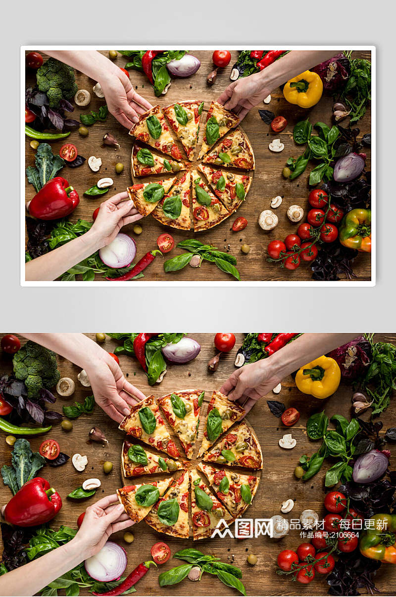 披萨食材食物摄影图片素材