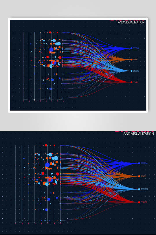 曲线数据化信息图表矢量元素素材