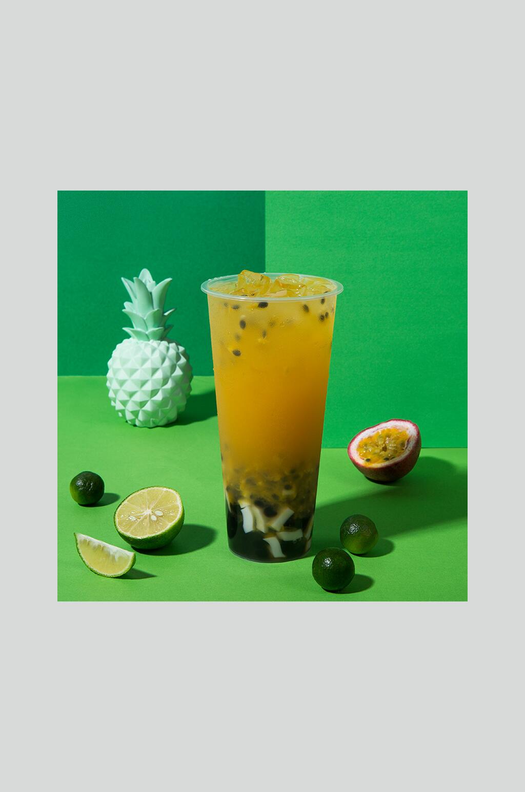 百香果奶茶摄影图片素材