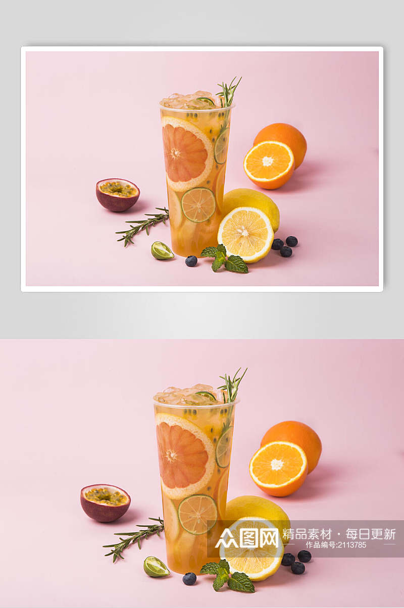 新鲜水果茶果汁奶茶摄影图片素材