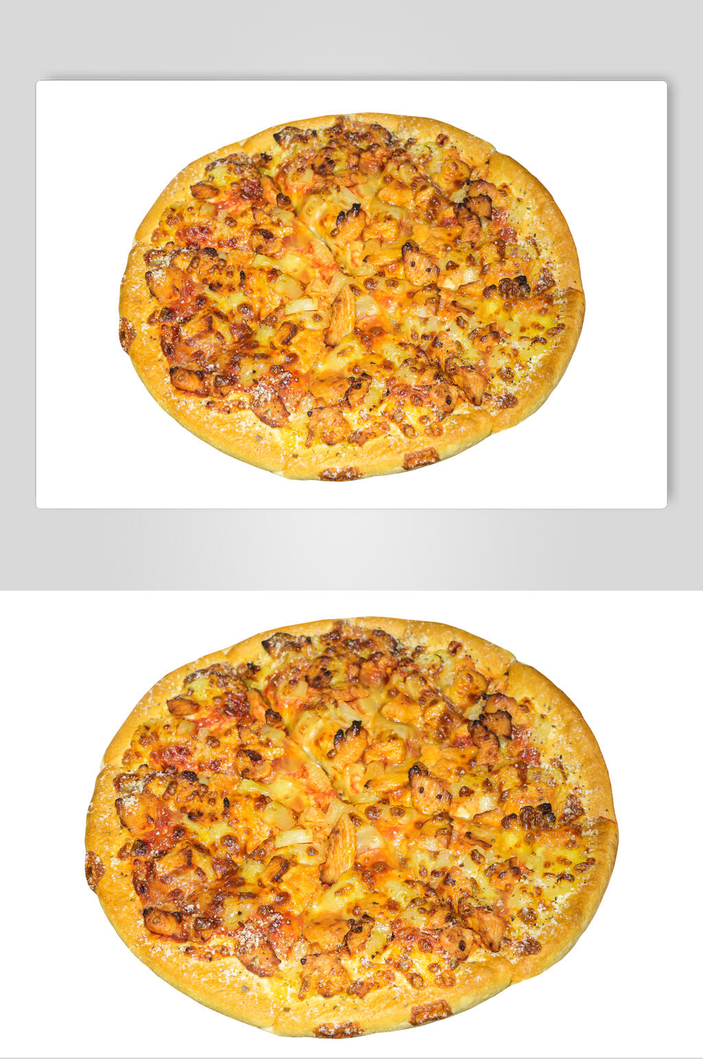 金黄美味火腿披萨美食摄影图片素材