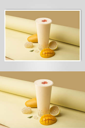 营养芒果果汁奶茶食物摄影图片