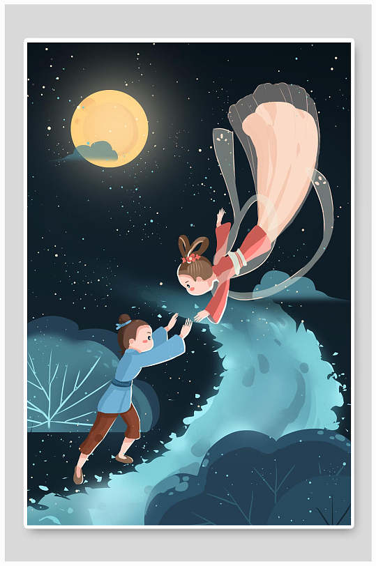 鹊桥相会七夕促销海报