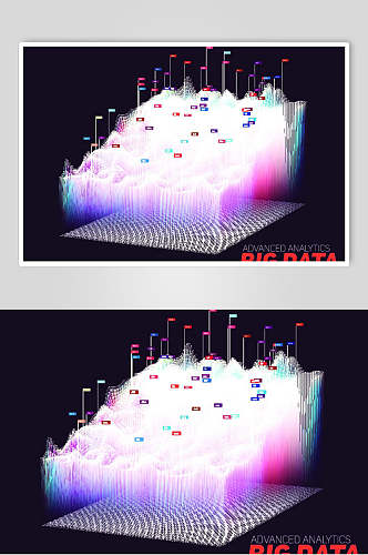 炫彩时尚数据化信息图表矢量素材