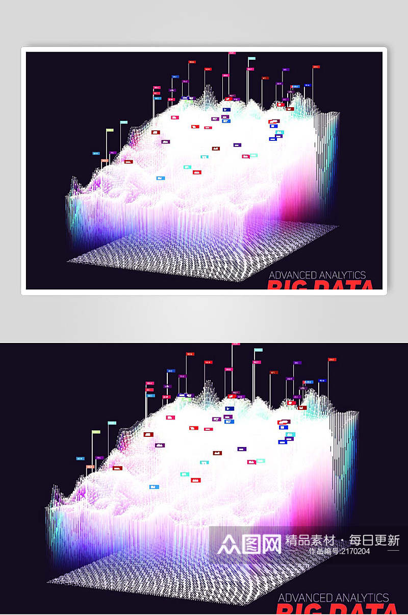 炫彩时尚数据化信息图表矢量素材素材