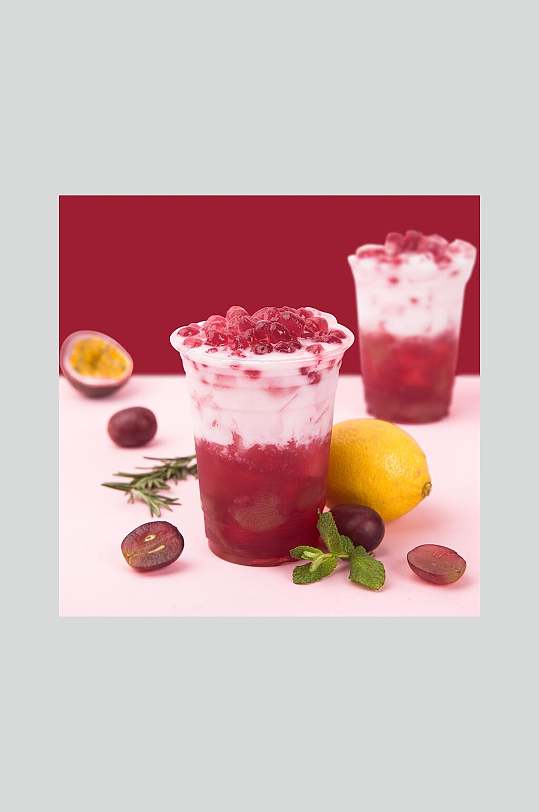 简约大气樱桃奶茶图片