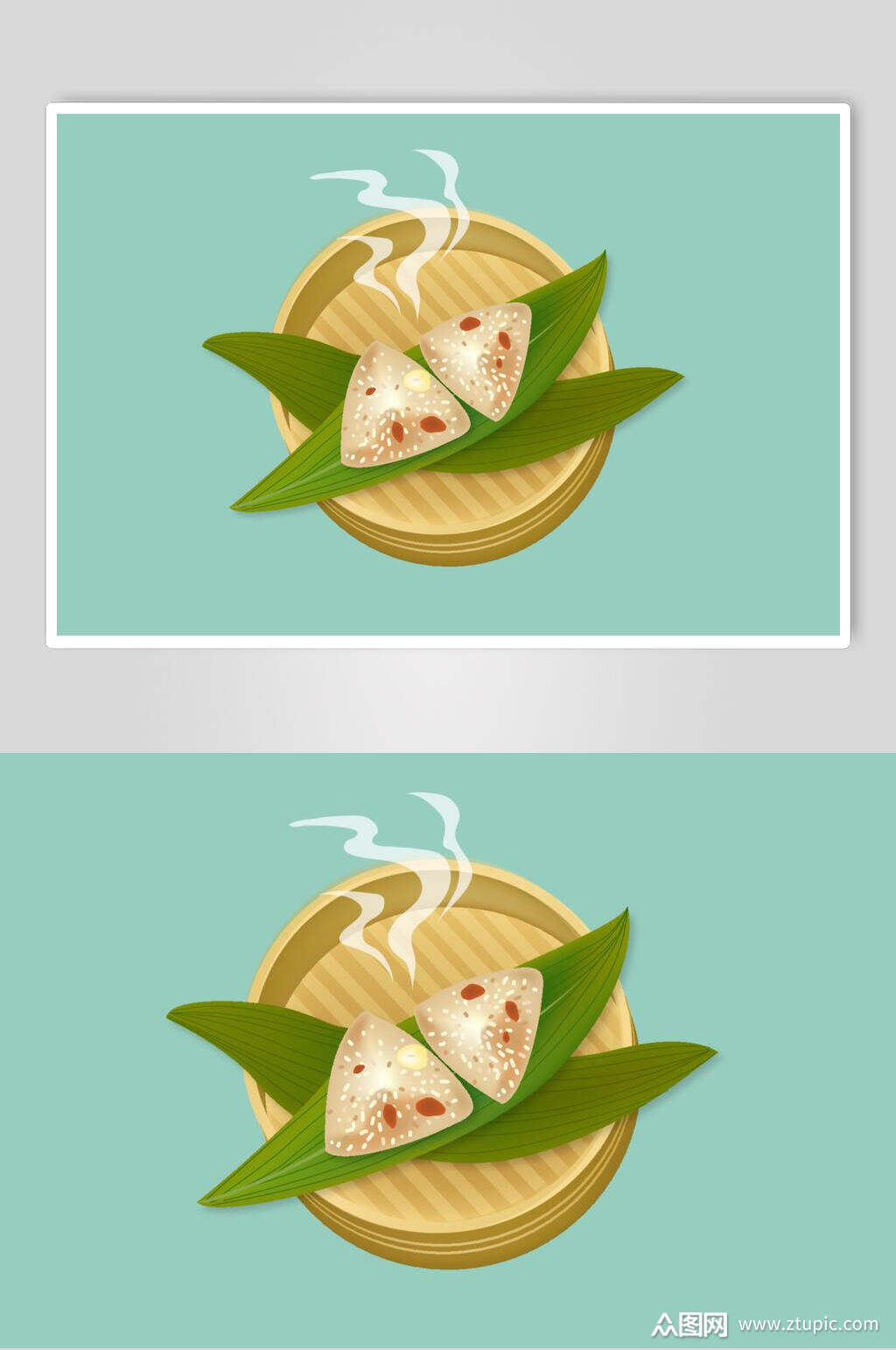 热气腾腾粽子端午节插画元素素材