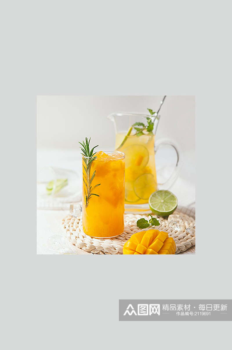 清新芒果奶茶食物摄影图片素材