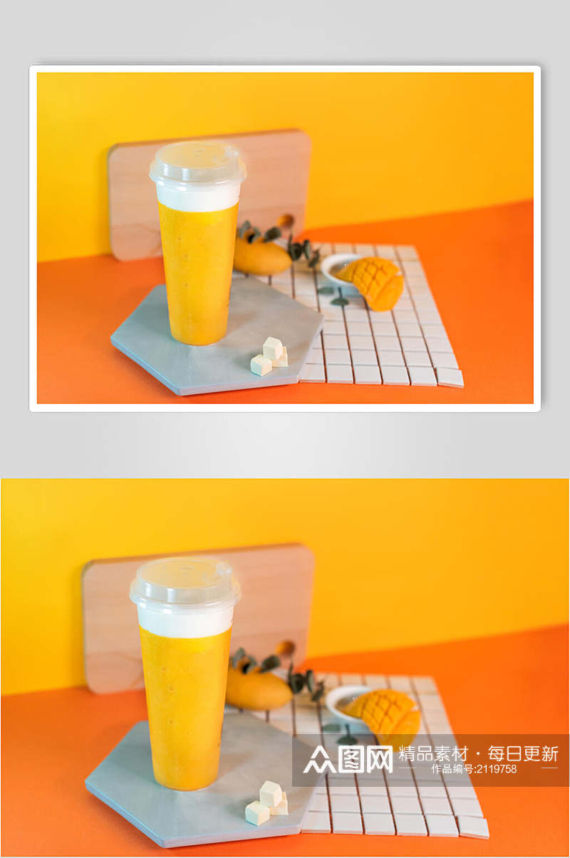芒果水果果汁奶茶食物摄影图片素材