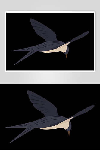 简约低头飞行的燕子矢量插画素材