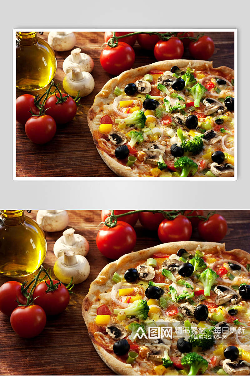 特色蔬菜披萨美食摄影图片素材