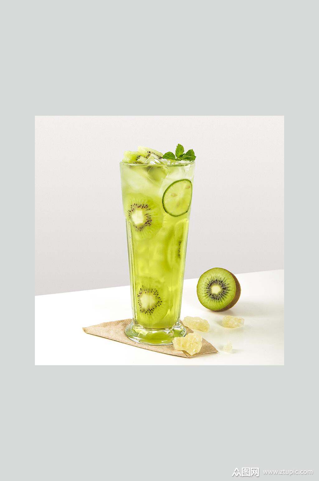 猕猴桃奶茶食物高清图片