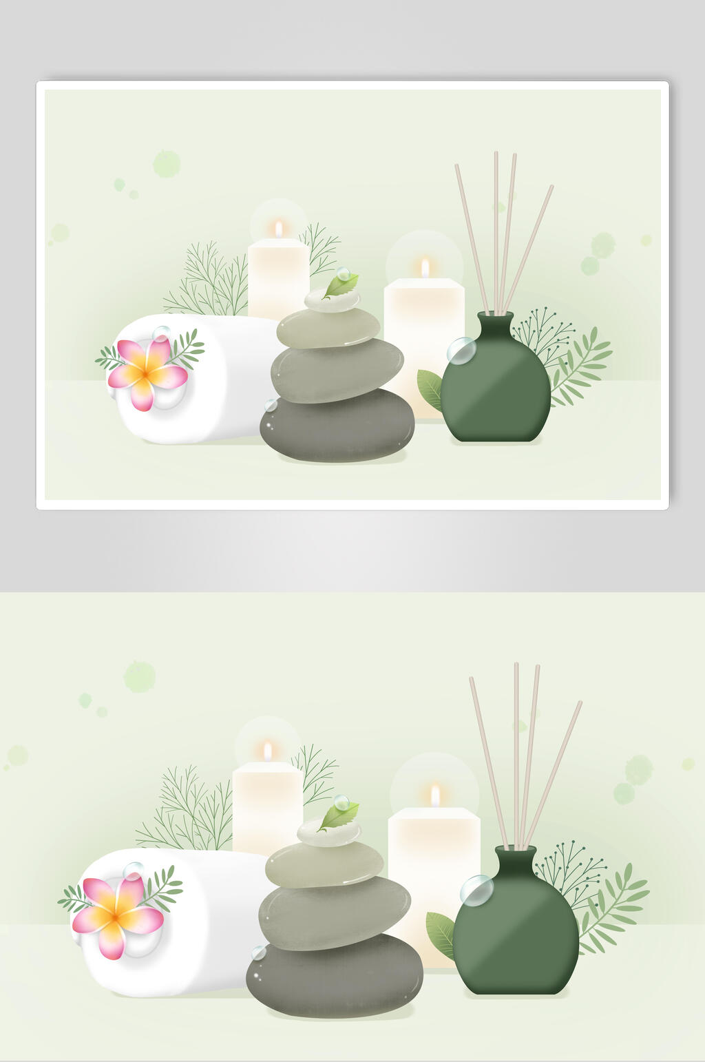 清新淡雅美容插画素材素材