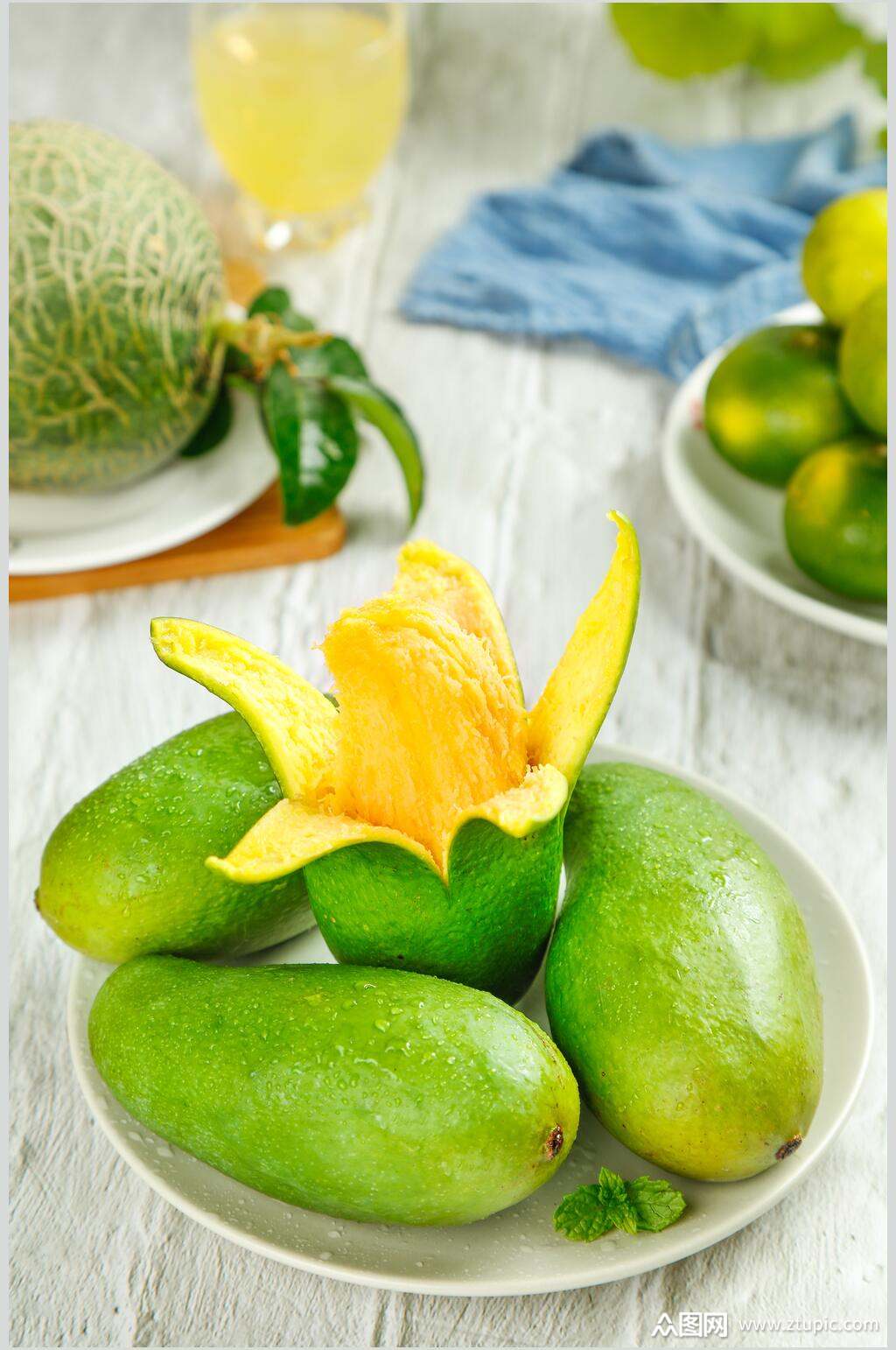 青芒水果摄影图片素材