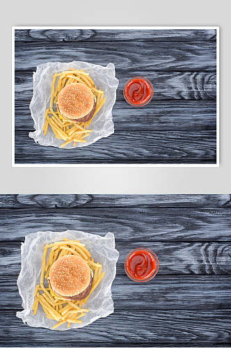 西餐经典小吃汉堡炸鸡高清图片
