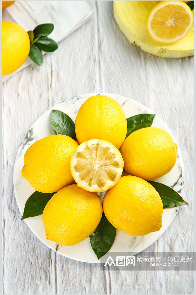 金黄柠檬水果食品摄影图片素材