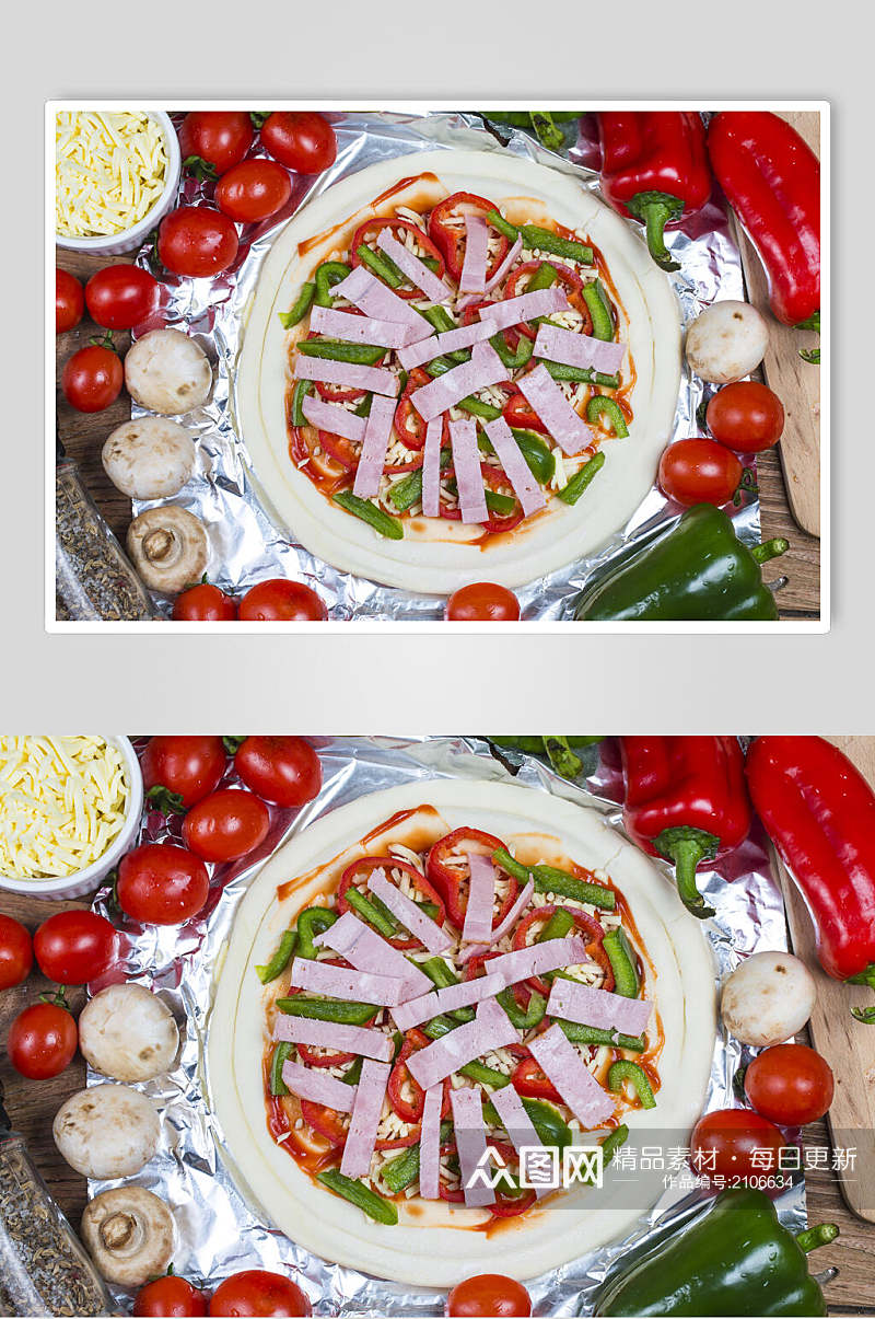 品质披萨食材食物摄影图片素材