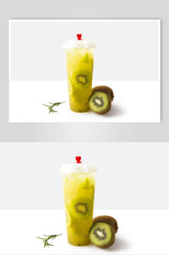 新鲜猕猴桃果汁奶茶美食摄影图片