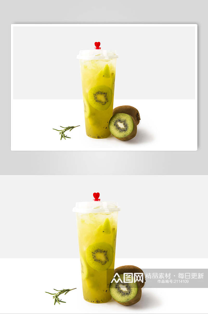 新鲜猕猴桃果汁奶茶美食摄影图片素材