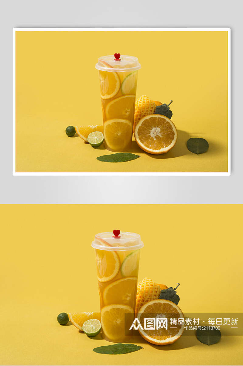黄色柠檬果汁奶茶高清图片素材