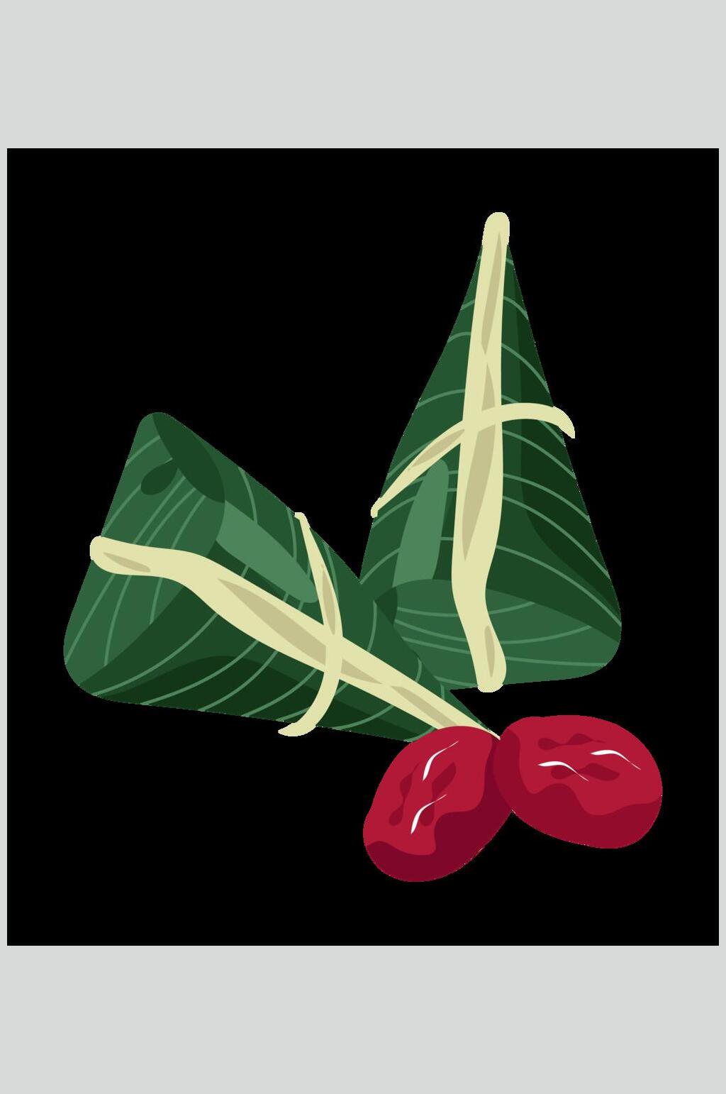美味蜜枣粽子端午节插画元素素材