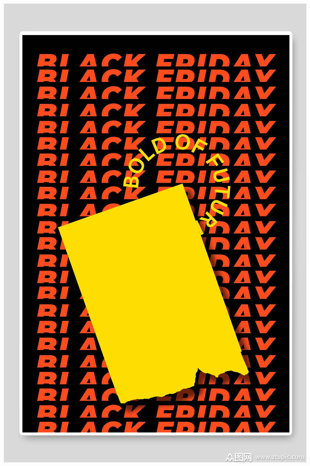 港风英文时尚购物打折促销海报