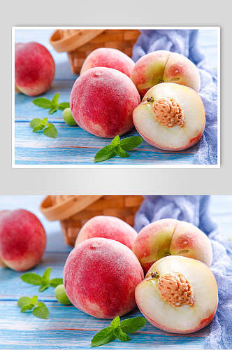 新鲜美味桃子水果食物图片