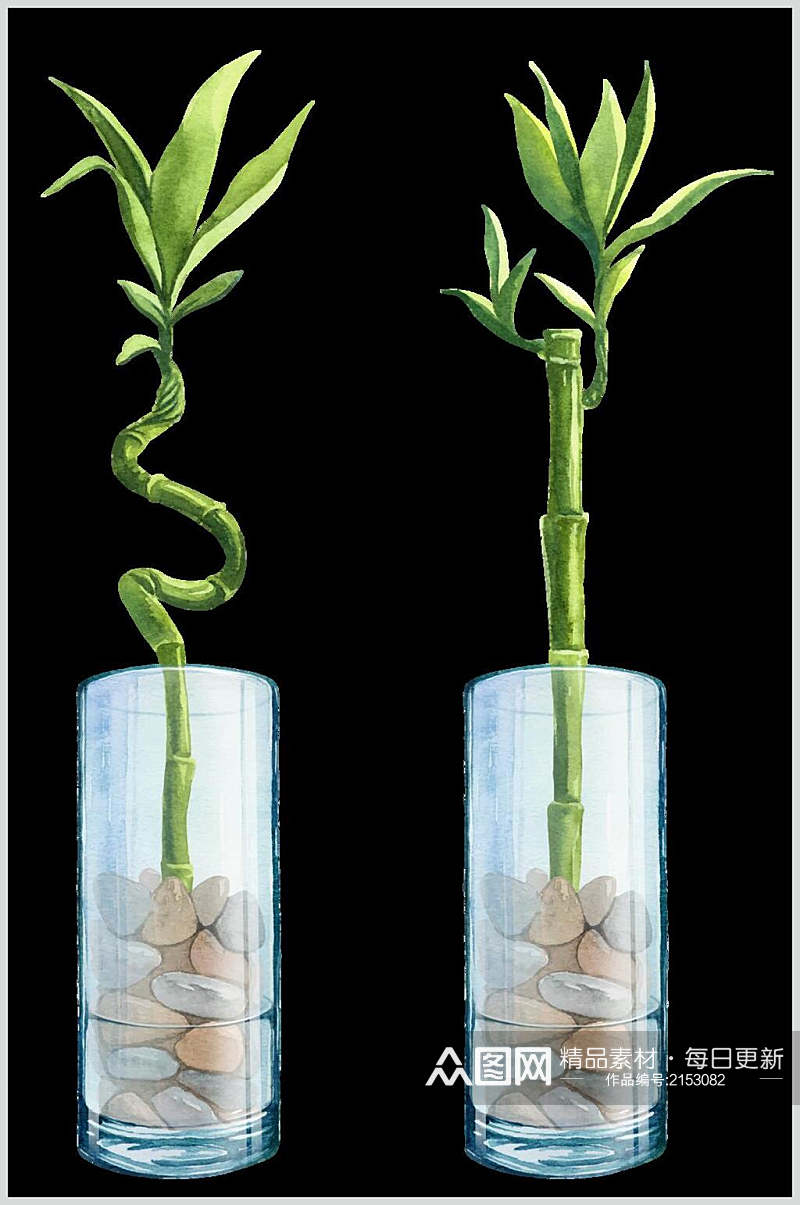 创意盆栽竹子矢量素材素材