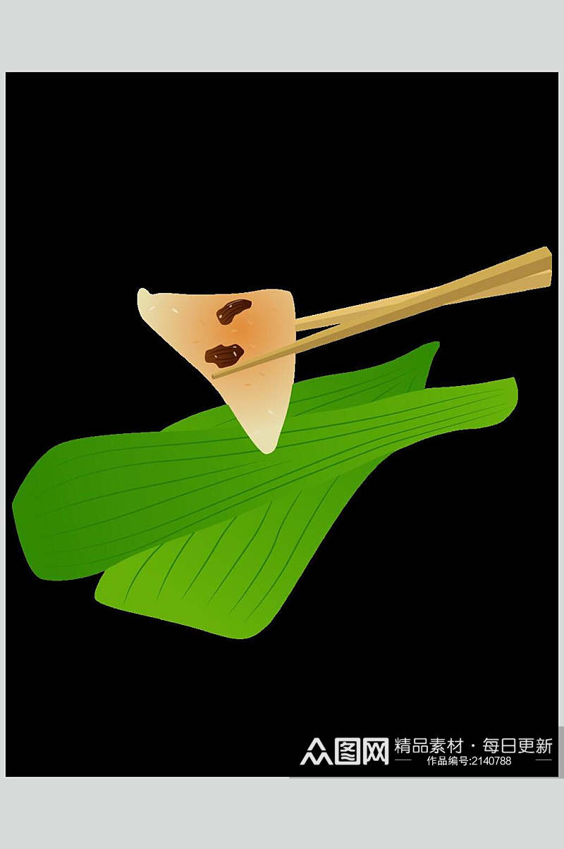 美味红豆粽子端午节插画元素素材