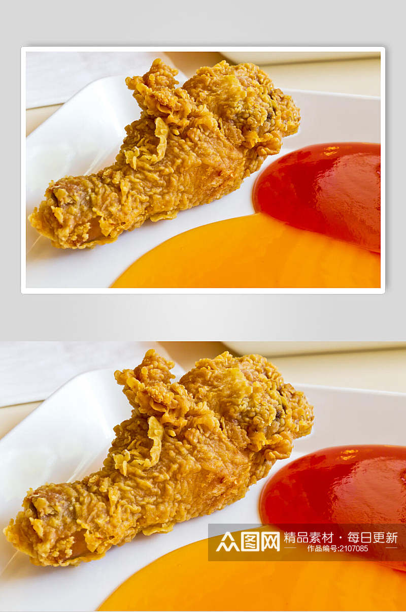 金黄鸡腿汉堡炸鸡美食摄影图片素材