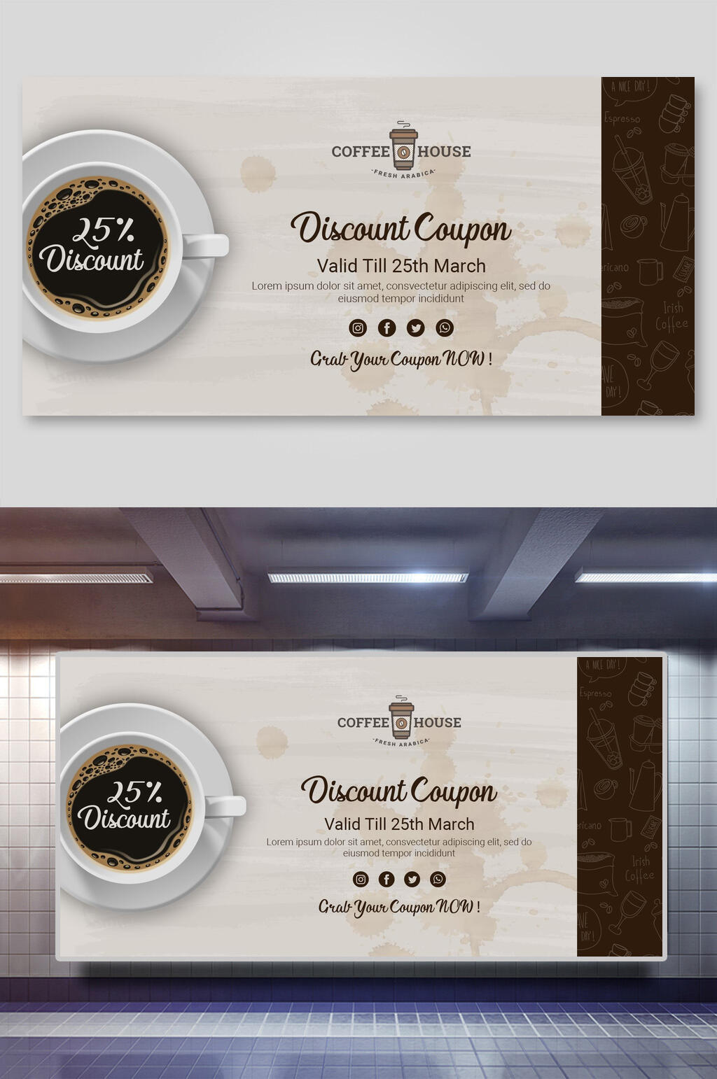 低含糖健康咖啡餐牌展板素材