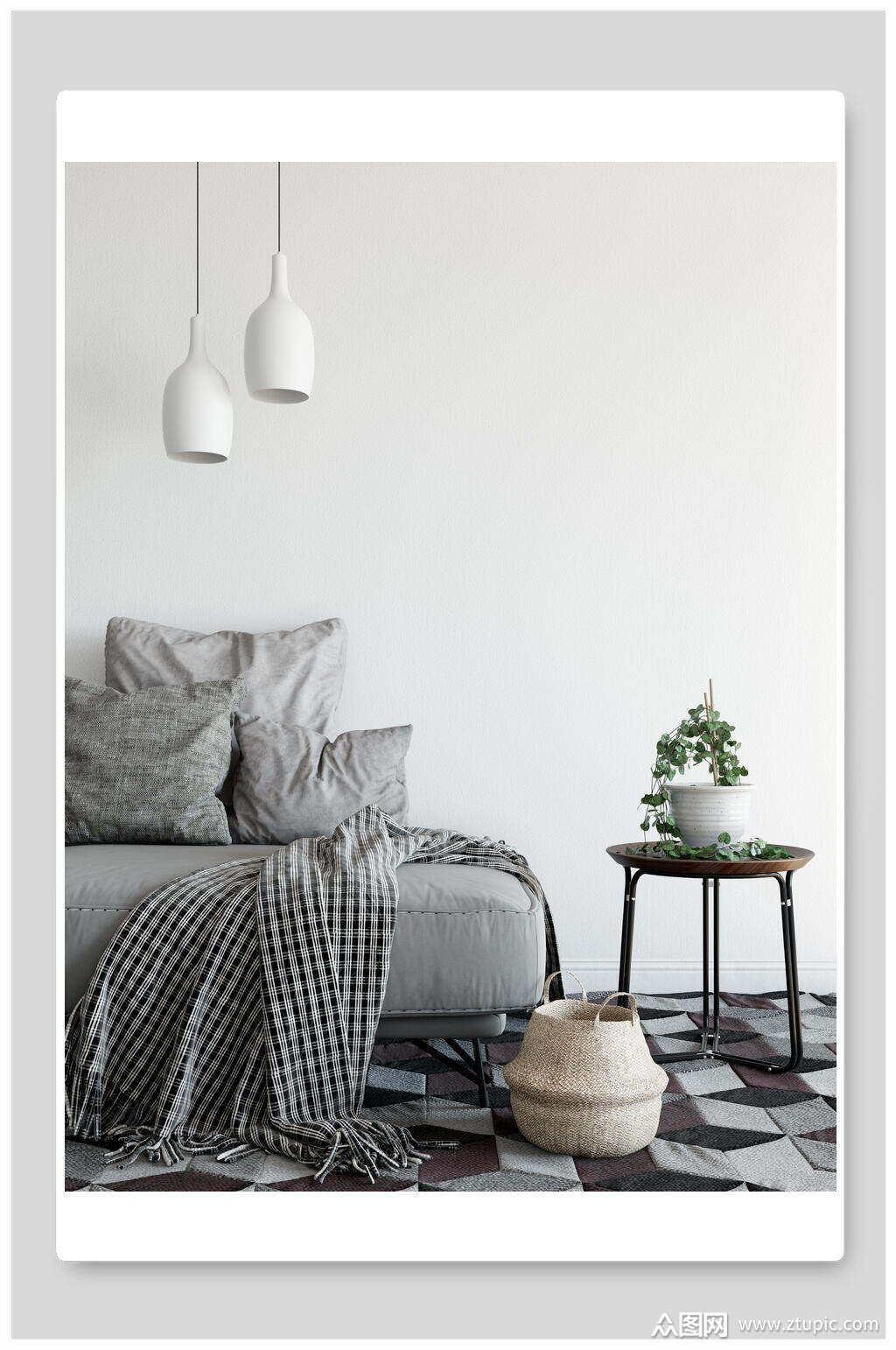 家居场景沙发椅子免抠背景素材