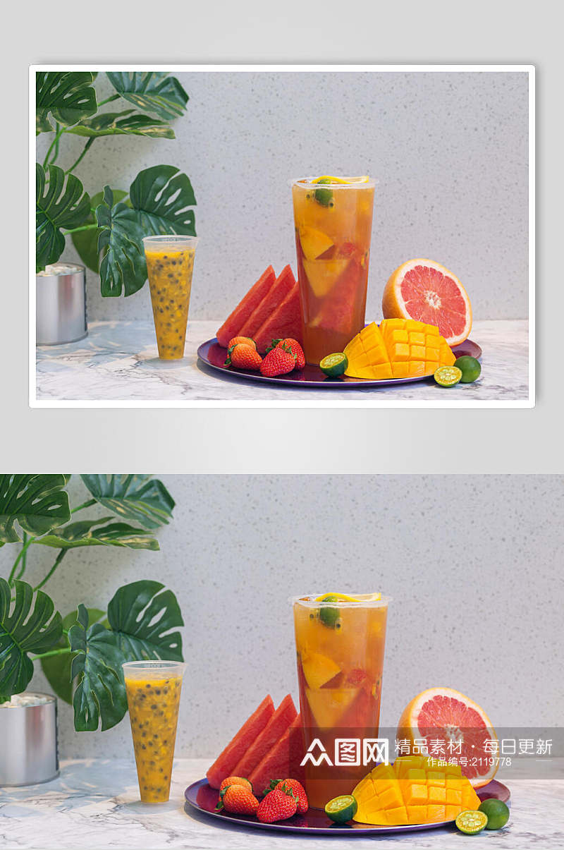 营养水果茶果汁奶茶食物摄影图片素材