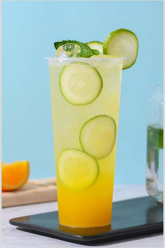 清爽橙汁果汁奶茶美食图片