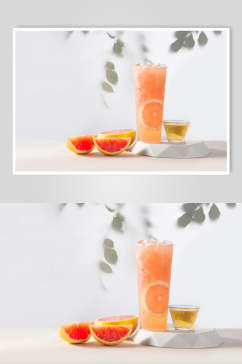 西柚果汁奶茶食品图片