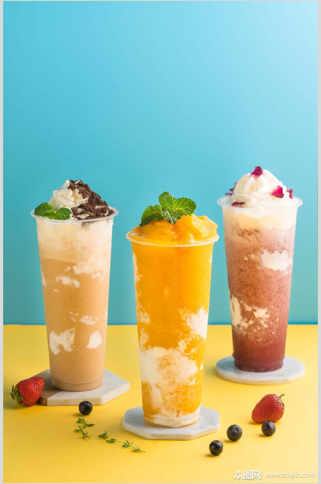 清新鲜香美味果汁奶茶图片模板下载-编号2113590-众图网