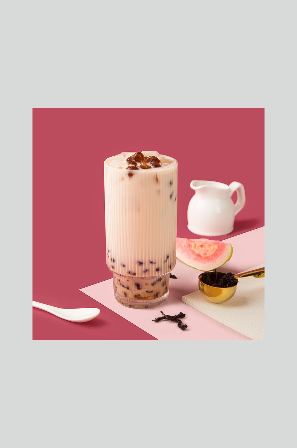 潘石榴珍珠奶茶摄影图片素材