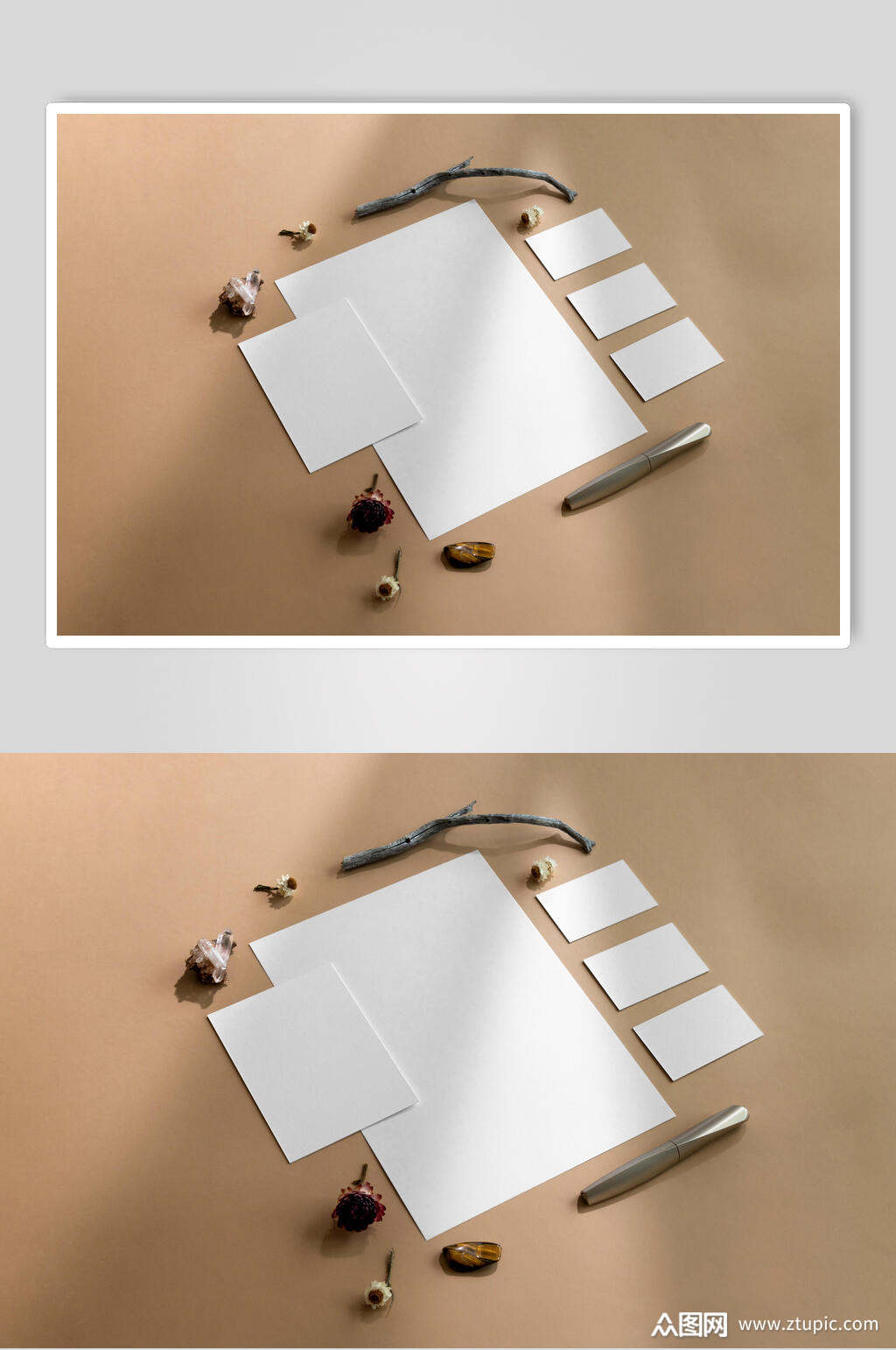 简约大气白色办公文具整套vi样机模板下载-编号2118770-众图网