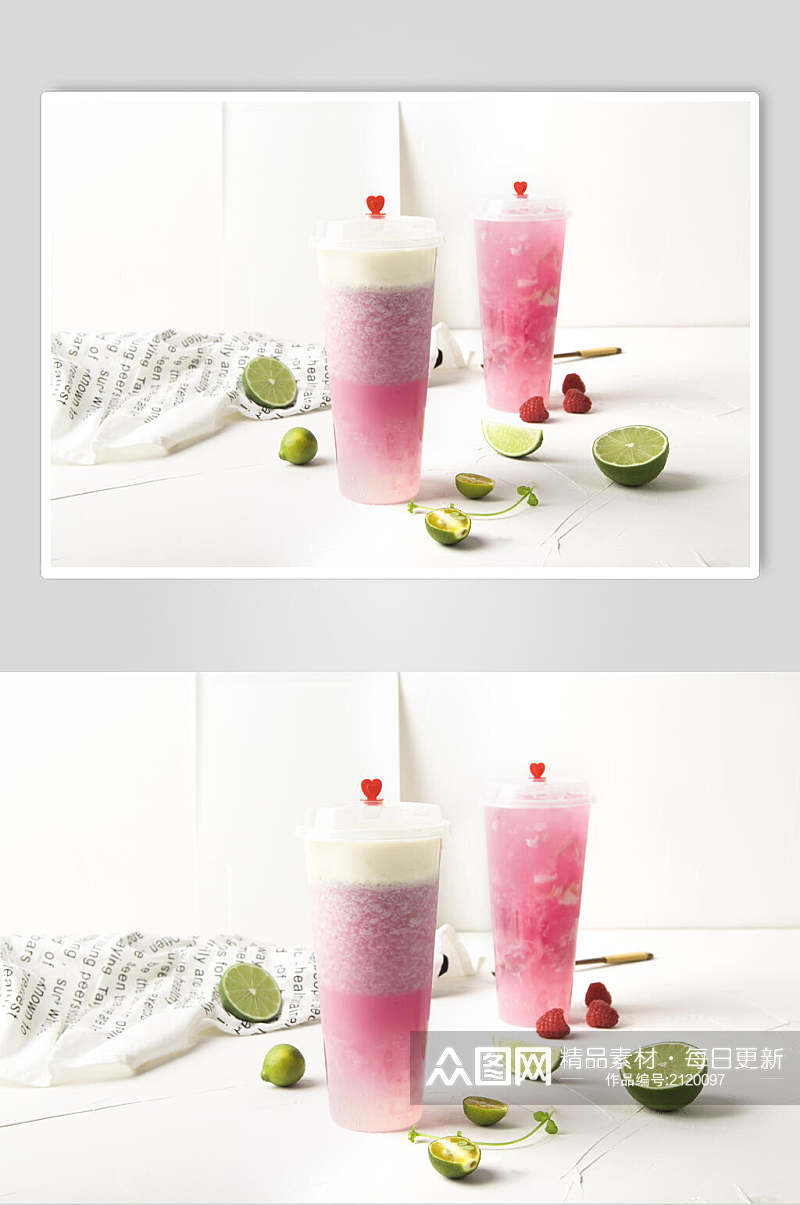 清新青柠果汁奶茶食物高清图片素材