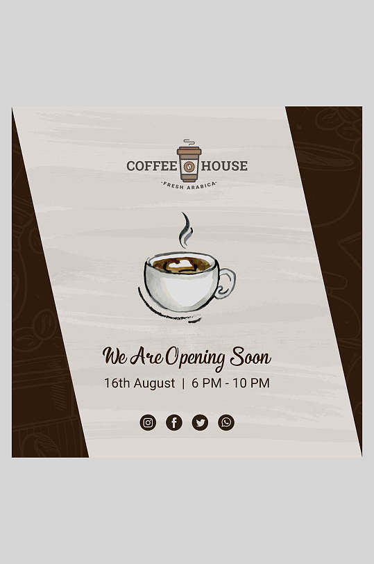 咖啡餐牌简介海报