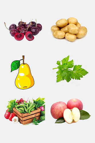 水彩蔬菜水果免抠元素