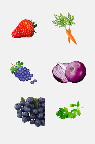 清新有机蔬菜水果免抠元素